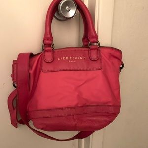 Liebeskind pink fabric and leather purse